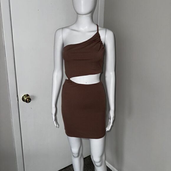 Commense Asymmetrical Strap Waist Cutout Short Dress‎ Small - Picture 9 of 11